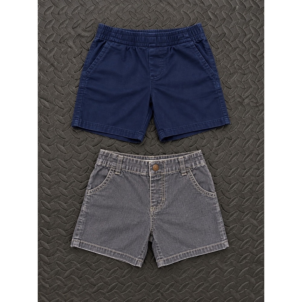 Nautica Lucky Brand Toddler Boys Shorts Bundle Navy Blue Grey Denim 2T 2-Pack